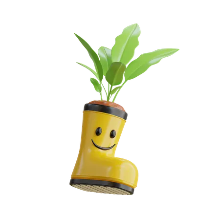 Cute Plant Boot  3D Icon