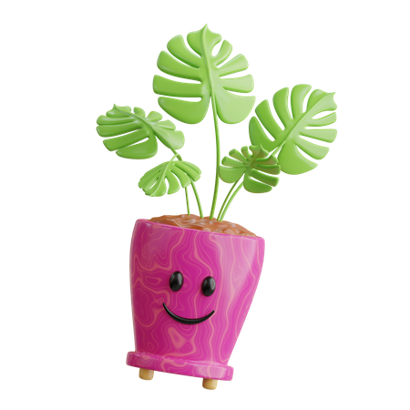 Cute Plant Pot  3D Icon