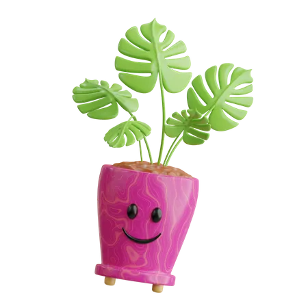 Cute Plant Pot  3D Icon