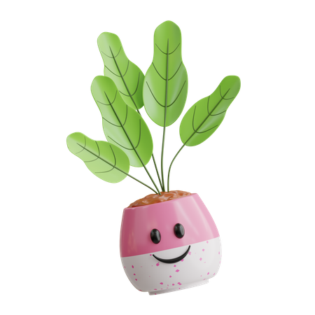 Cute Plant Pot  3D Icon