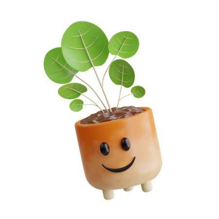 Cute Plant Pot  3D Icon