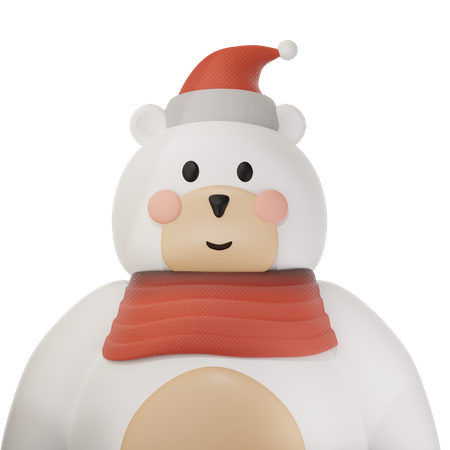 Cute Polar Bear  3D Icon