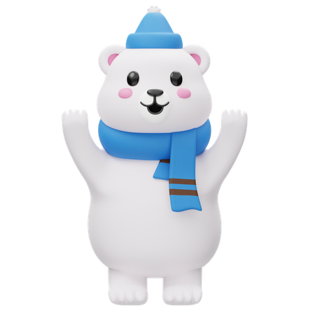 Cute Polar Bear  3D Illustration