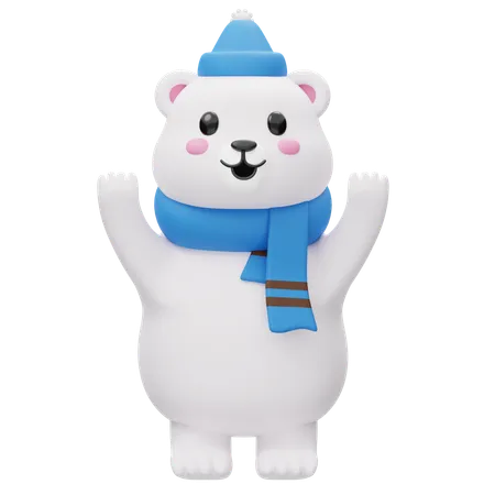 Cute Polar Bear  3D Illustration