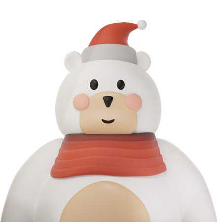 Cute Polar Bear 3D Icon