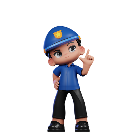 Cute Police Having Idea  3D Icon
