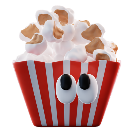 Cute Popcorn  3D Icon