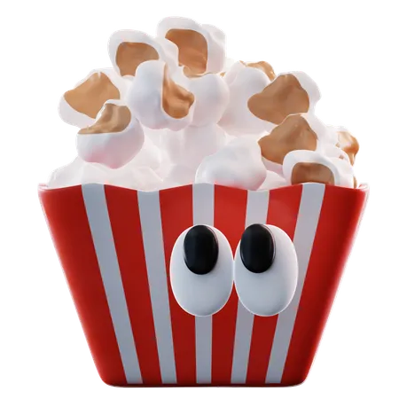 Cute Popcorn  3D Icon