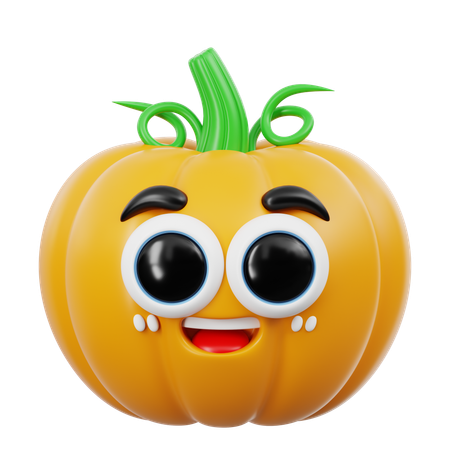 Cute Pumpkin Emoji  3D Icon