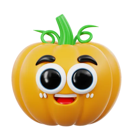 Cute Pumpkin Emoji  3D Icon