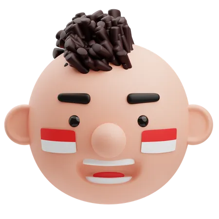 Cute Punk Indonesian Avatar  3D Illustration