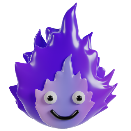 Cute Purple Flame 3D Icon