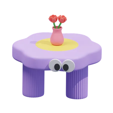 Cute Purple Table  3D Icon