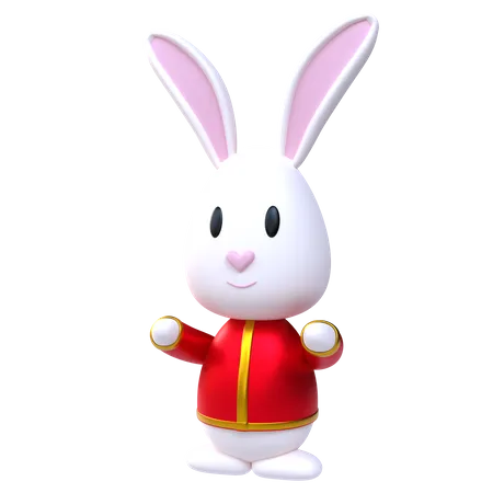 Chinese New Year Icon Cute Rabbit 3 D Render 3D Icon