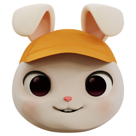 Cute Rabbit Emoji  3D Icon