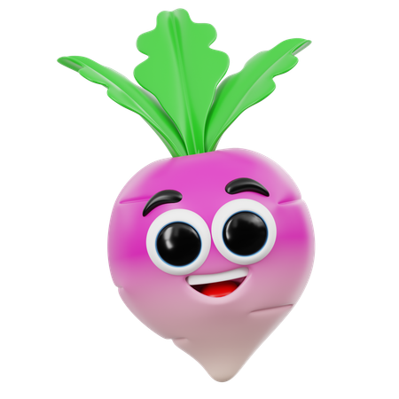 Cute Radish Emoji  3D Icon