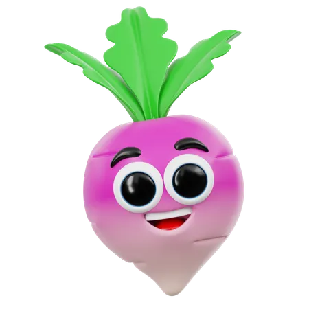 Cute Radish Emoji  3D Icon