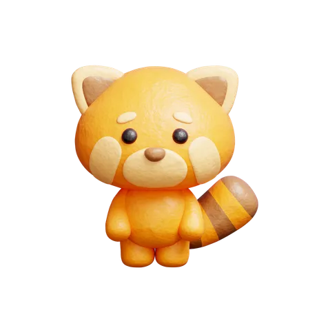 Cute Red Panda Character  3D Icon