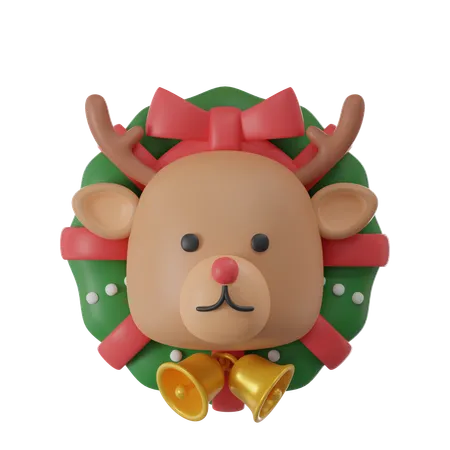 3 D Render Cute Reindeer Christmas 3D Icon