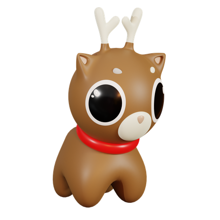 Cute Reindeer  3D Icon