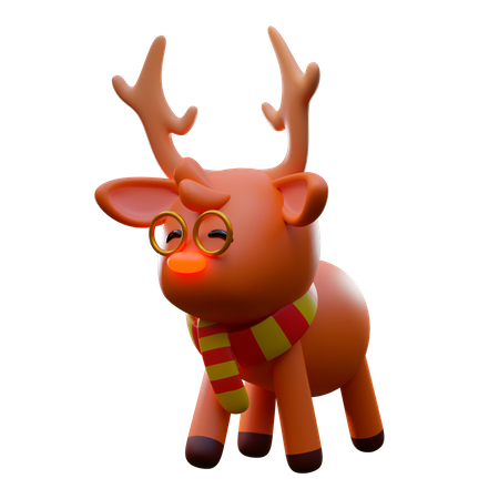 Cute Reindeer  3D Illustration