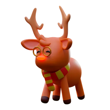 Cute Reindeer  3D Illustration