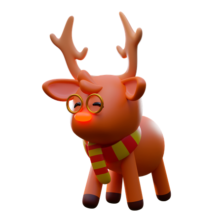 Cute Reindeer 3D Illustration