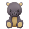 cute rhino emoji 3d