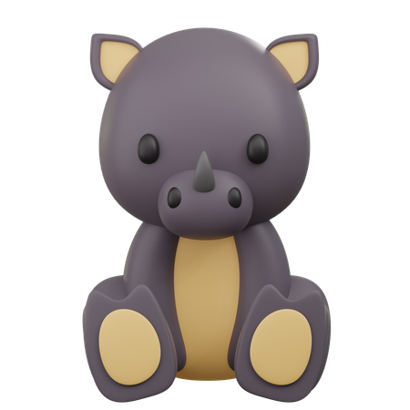 Cute Rhino  3D Icon