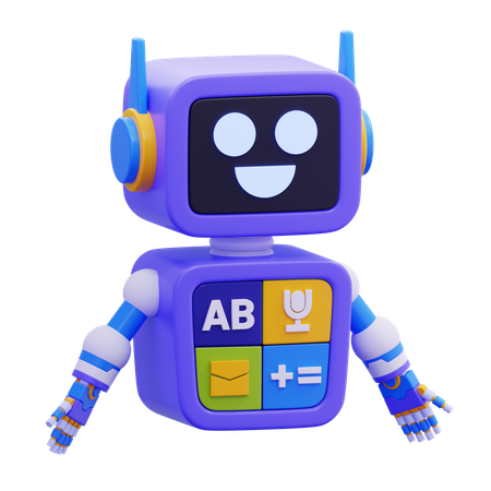 Cute Robot  3D Illustration