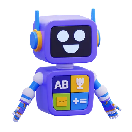 Cute Robot  3D Illustration