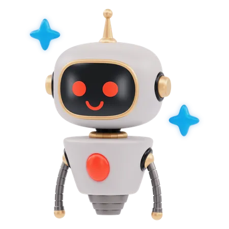 Cute Robot  3D Illustration