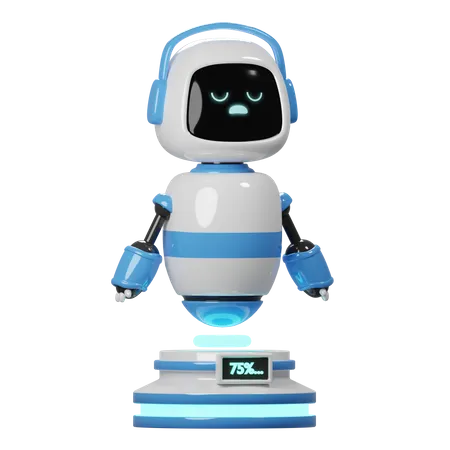 Cute Robot Charging  3D Icon