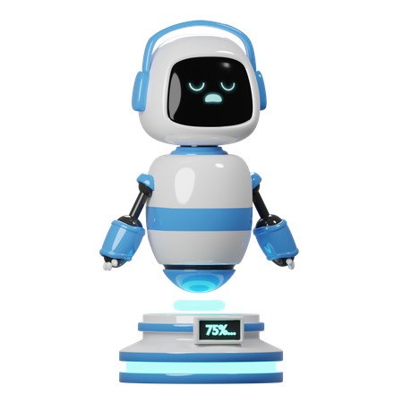 Cute Robot Charging  3D Icon