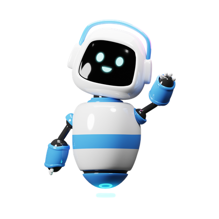 Cute Robot Say Hello  3D Illustration
