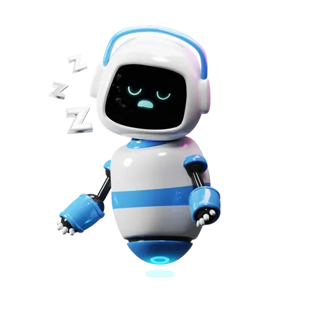 Cute Robot Sleepy  3D Illustration