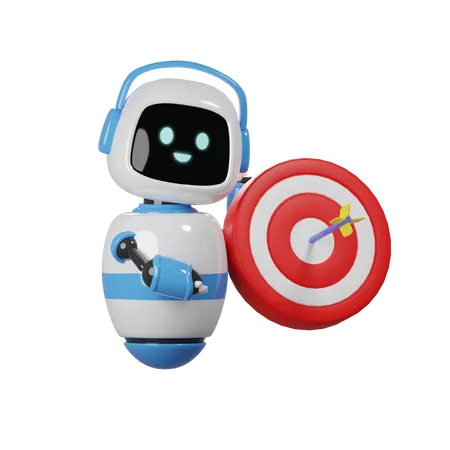 Cute Robot With Target  3D Icon