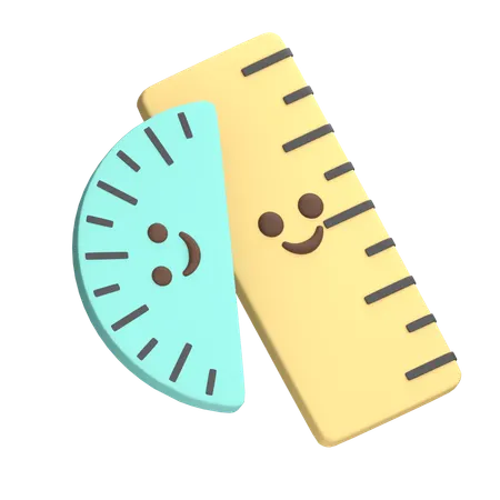 Cute Ruler Set  3D Icon