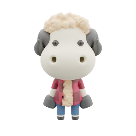 Cute Sheep  3D Illustration