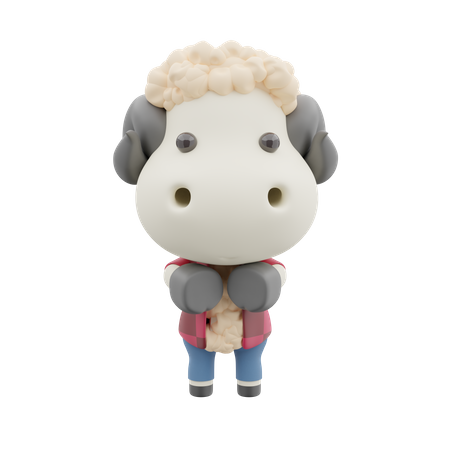 Cute Sheep  3D Illustration