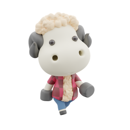 Cute Sheep  3D Illustration