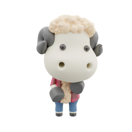 Cute Sheep  3D Illustration