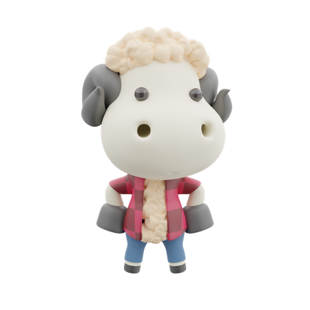 Cute Sheep  3D Illustration