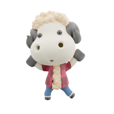 Cute Sheep  3D Illustration