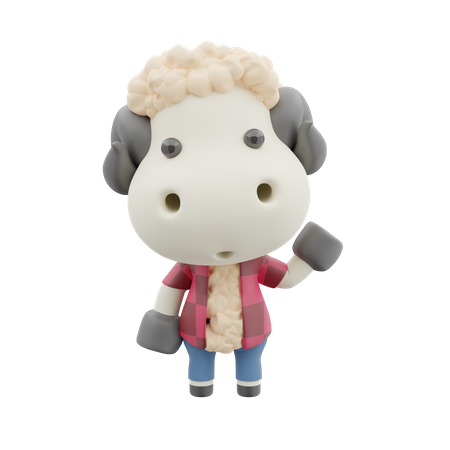 Cute Sheep  3D Illustration