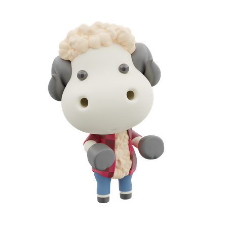 Cute Sheep  3D Illustration