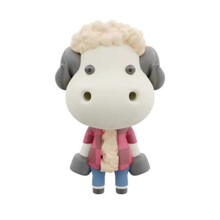 Cute Sheep  3D Illustration