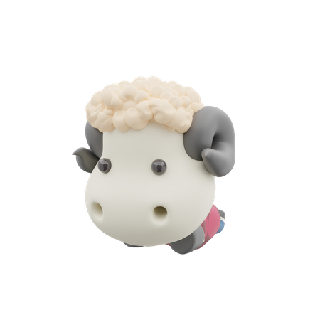 Cute Sheep  3D Illustration