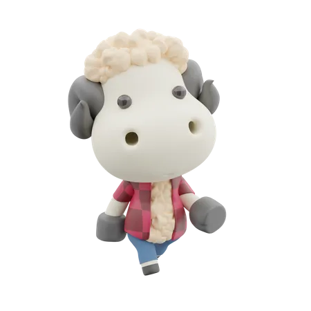 Cute Sheep  3D Illustration