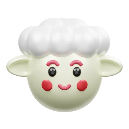 Cute Sheep  3D Emoji